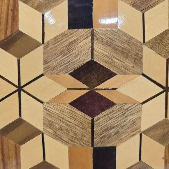 Vintage Wood Mix Mosaic Barn Quilt 3D Wall Art Rustic Cottage Decor Costa Rica - Picture 2 of 10